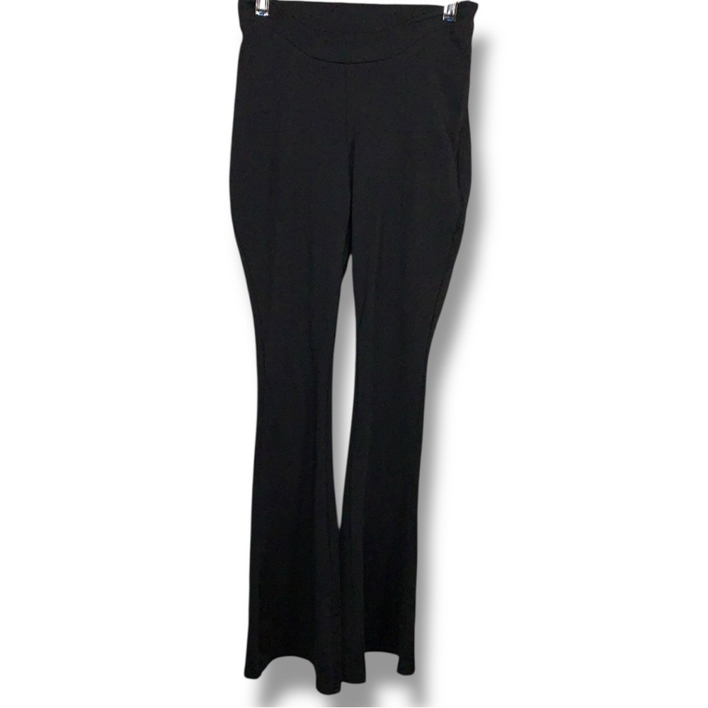 Size 2 Black High Waist Flare Stretch Pants Side Zip Shein Goth